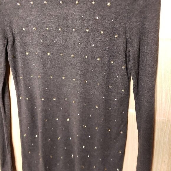 Express Womens Grey Rhinestone Sparkle Sweater Medium - Picture 3 of 5